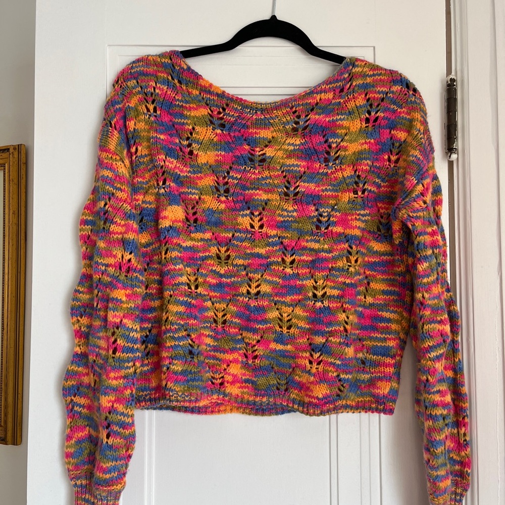 Wild Fable Vibrant Multicolor Crew Neck Sweater
